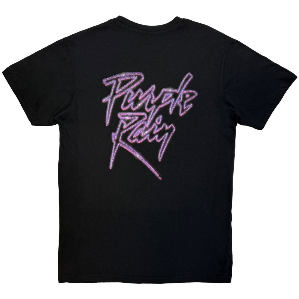 Prince - Purple Rain Logo Outline Mens Tshirt - Black
